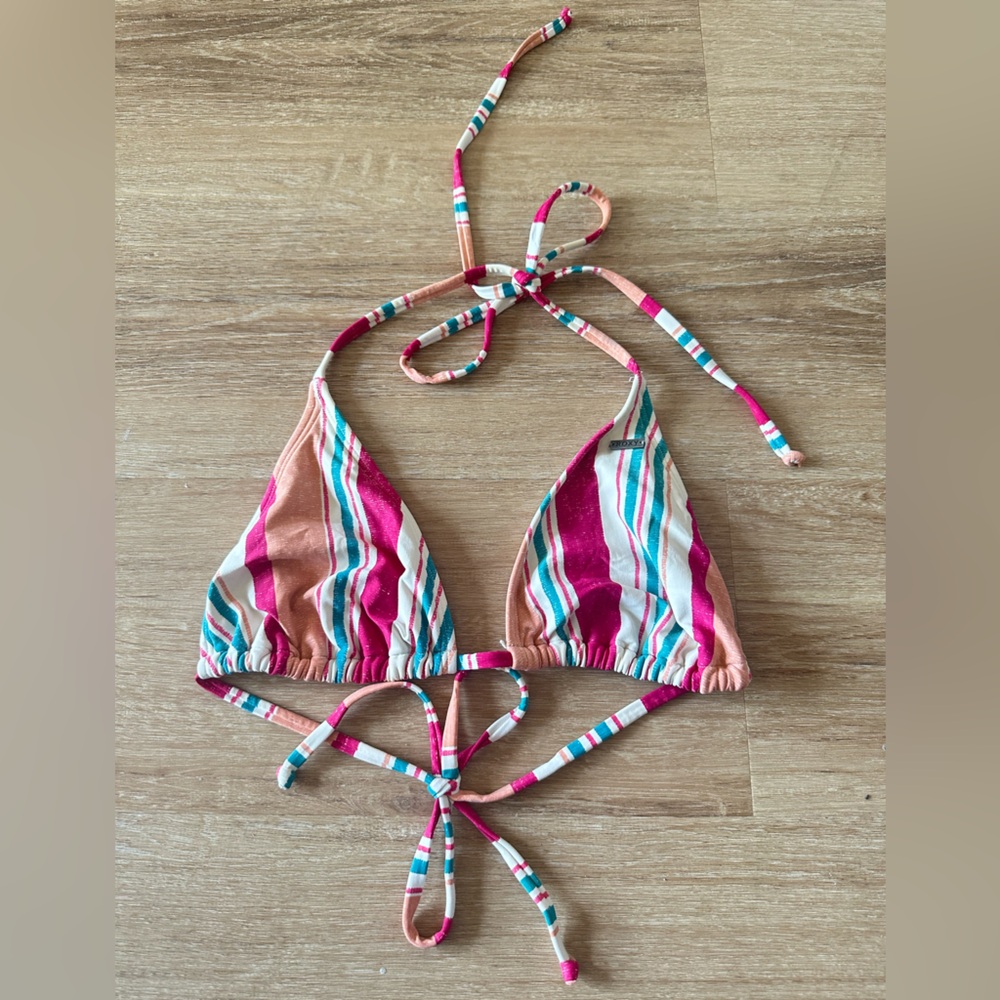 Roxy Pink and Blue striped Bikini Top